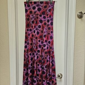 LuLaRoe Women's Maxi Skirt in Purple and Pink